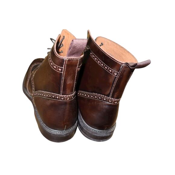 Stafford Brogue Cap Toe Lace- Up Boots Brown Leather Men's 11 - Picture 8 of 9